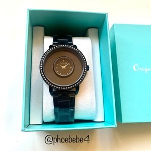 Origami Owl Luxury Watch - Black Signature Living Locket w/ Crystals